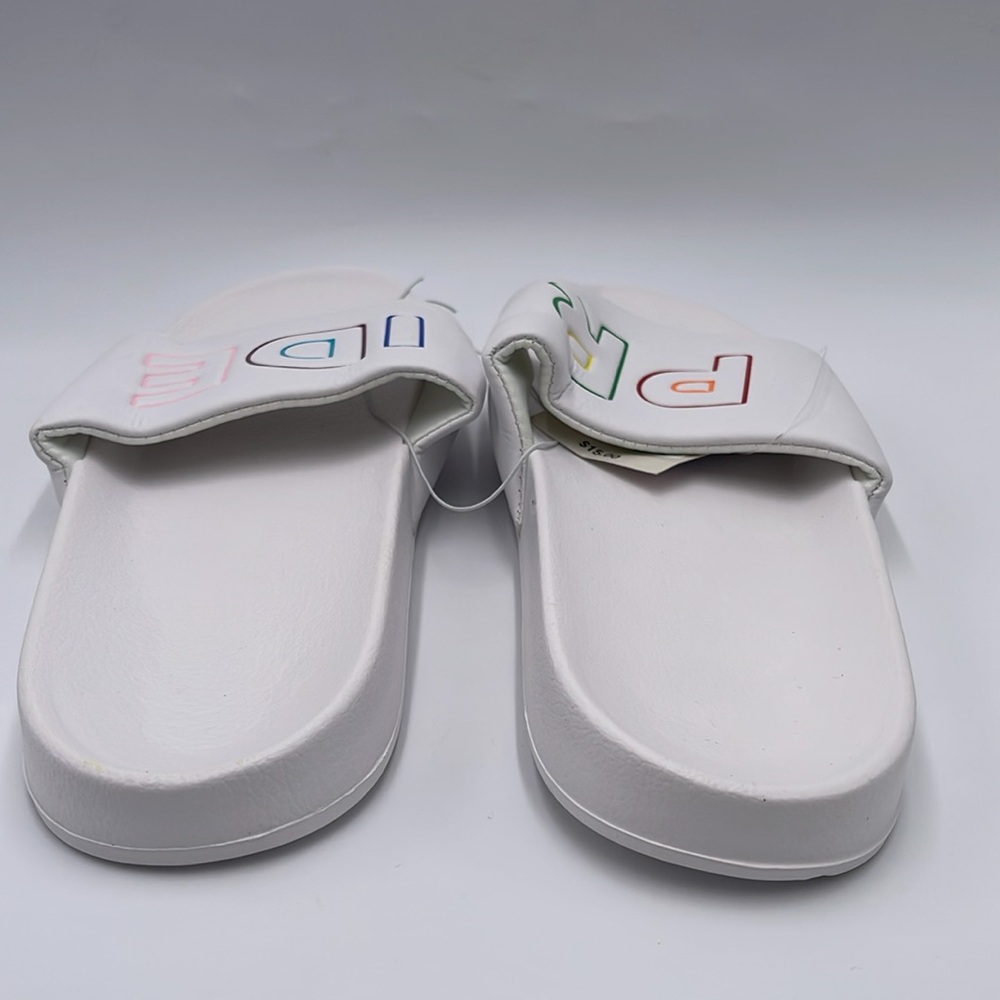 NWT Pride Slip-On Comfort White Sandals - Size L - Picture 6 of 11
